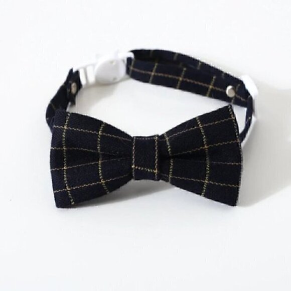 🍒 Gentleman's Plaid Bow or Tie Collar - Picture 3 of 9